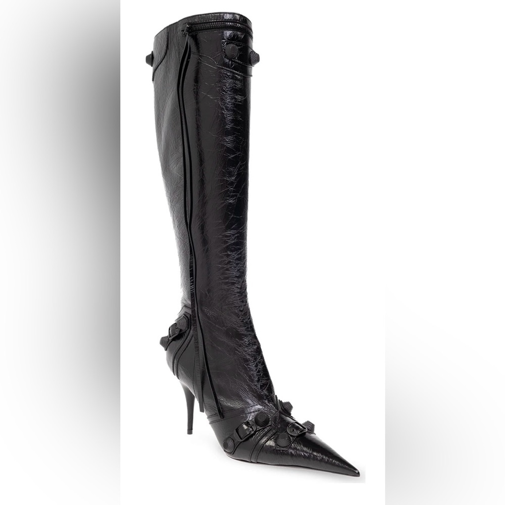 NEW Balenciaga Cagole City Boot Black Knee High - Picture 3 of 6